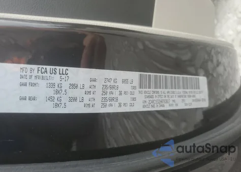 2017 Chrysler Pacifica Touring L Plus из США, поврежденный, VIN 2C4RC1EG2HR763617